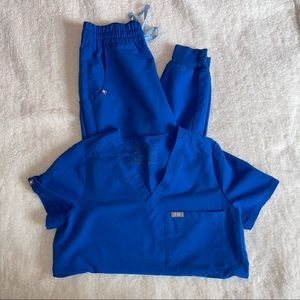 Figs Royal Blue Scrub Set
